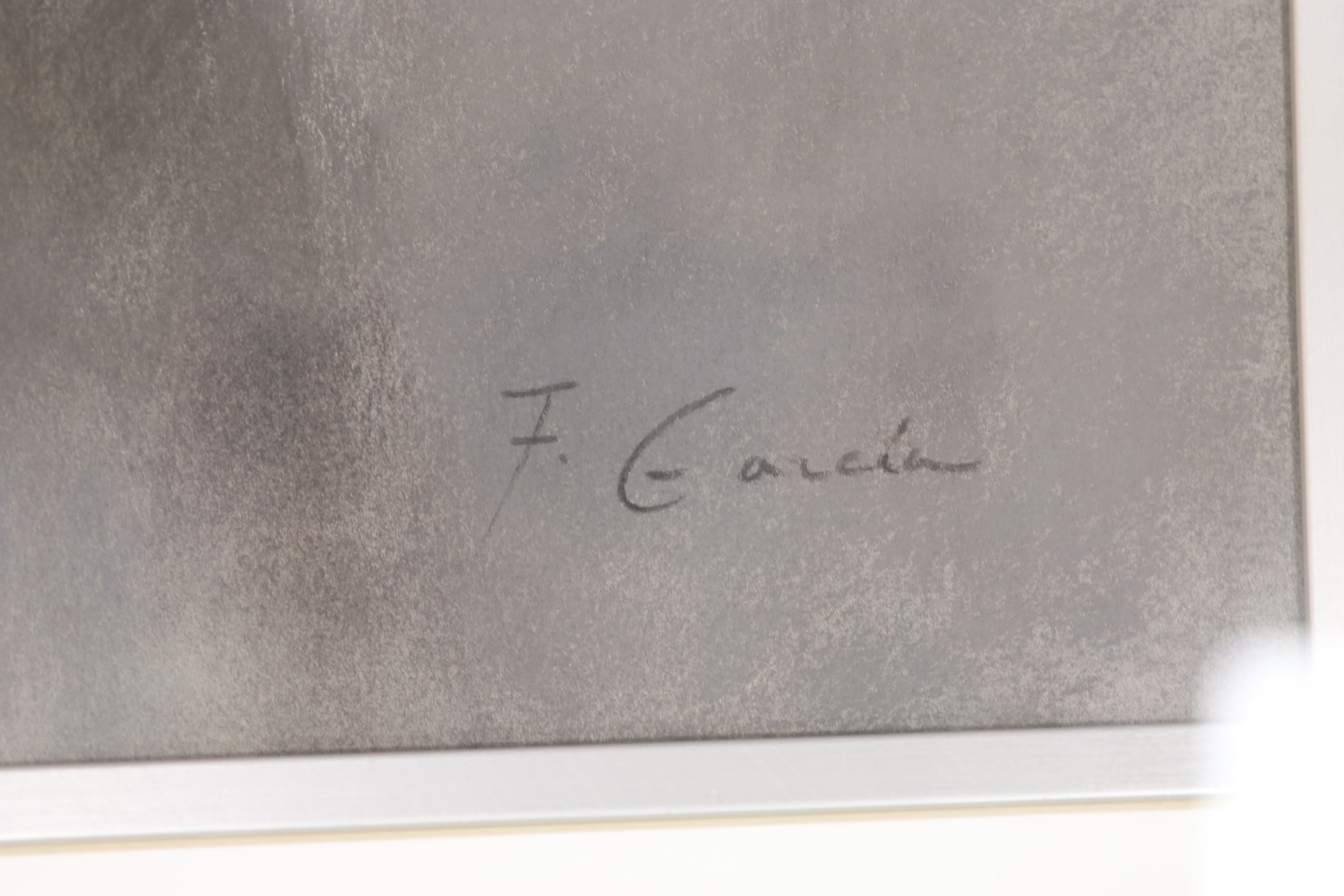 F. Garcia, pastel, Study of a girl in black dress, signed, 63 x 48cm, with COA from Charles Phillips